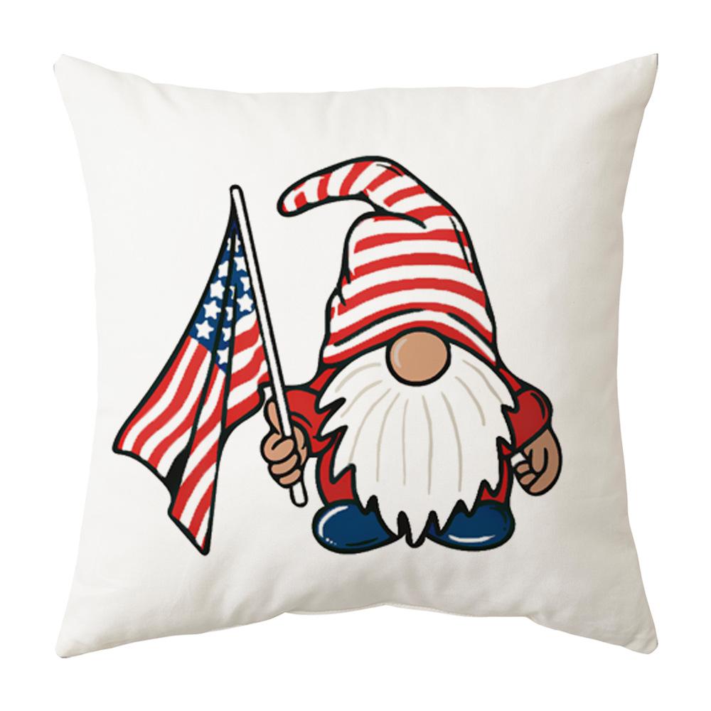 New Style Pillow Case Home Independence Day Pillow Case Red and Blue Letter Gnome Cushion