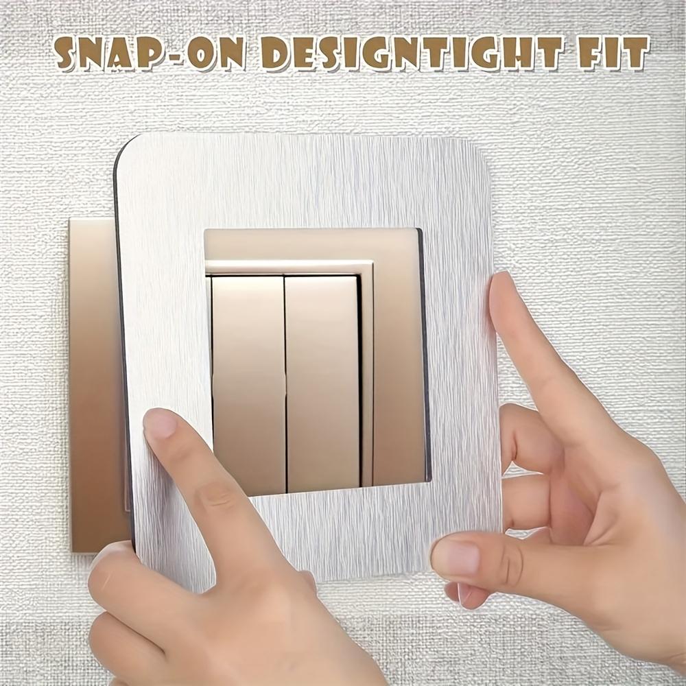 2pcs Modern Simple Anti-Dirty Buckle Type Non-Adhesive Dustproof Switch Protective Cover Outlet Wall Sticker Aluminum Socket Fra