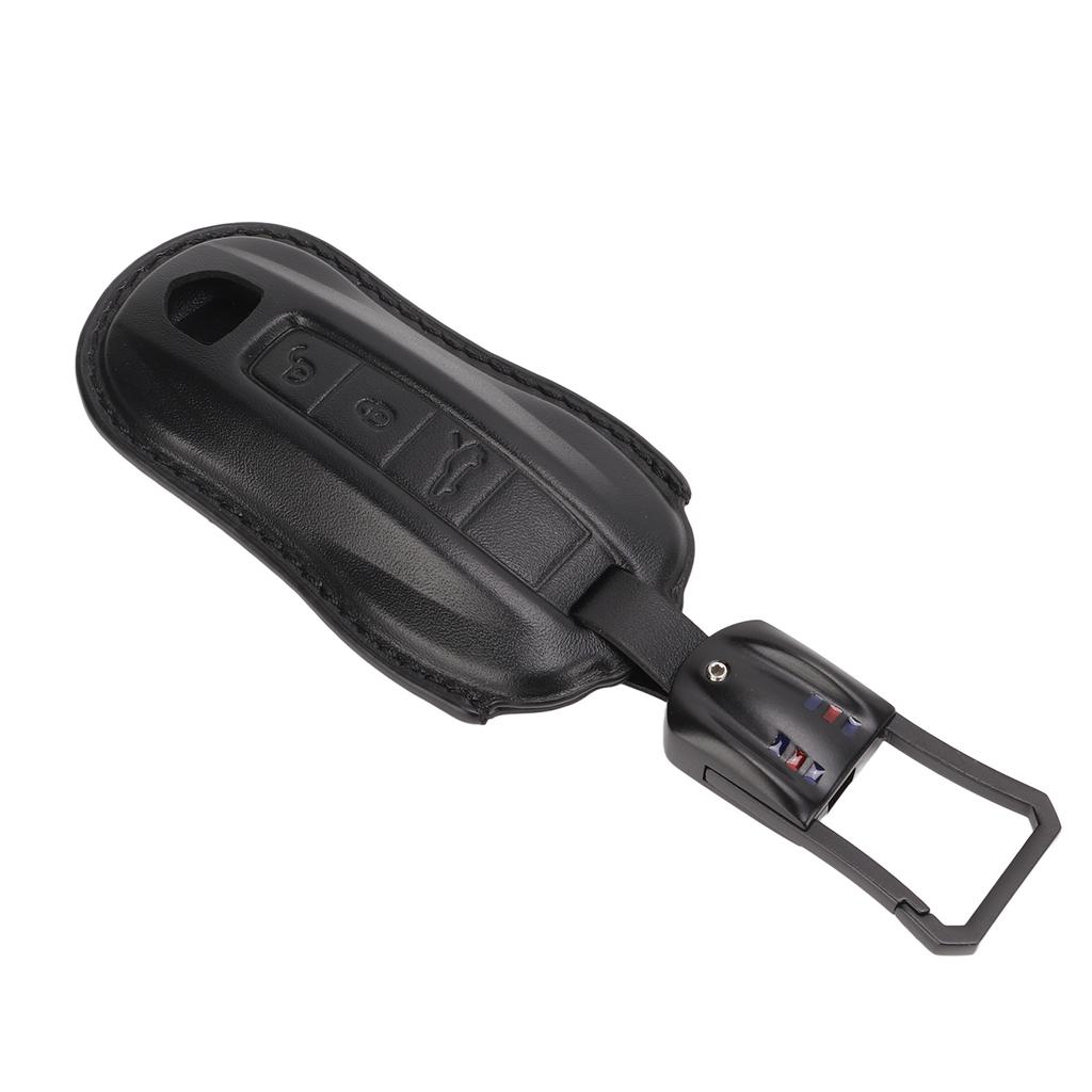 Car Key Case Cow Leather Key Fob Shell Protector Replacement for Cayenne Coupe 911 Panamera Taycan
