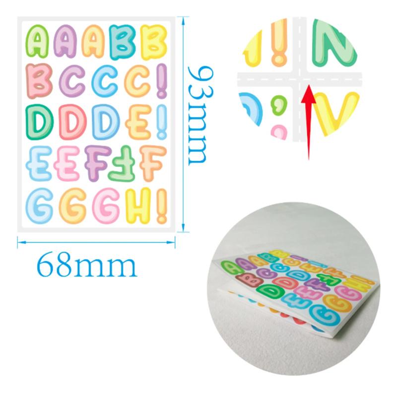 2sheets Colorful Letter Stickers English Children's Cartoon DIY Cup Lunch Box Name Marking Spot Wholesale Waterproof Stickers