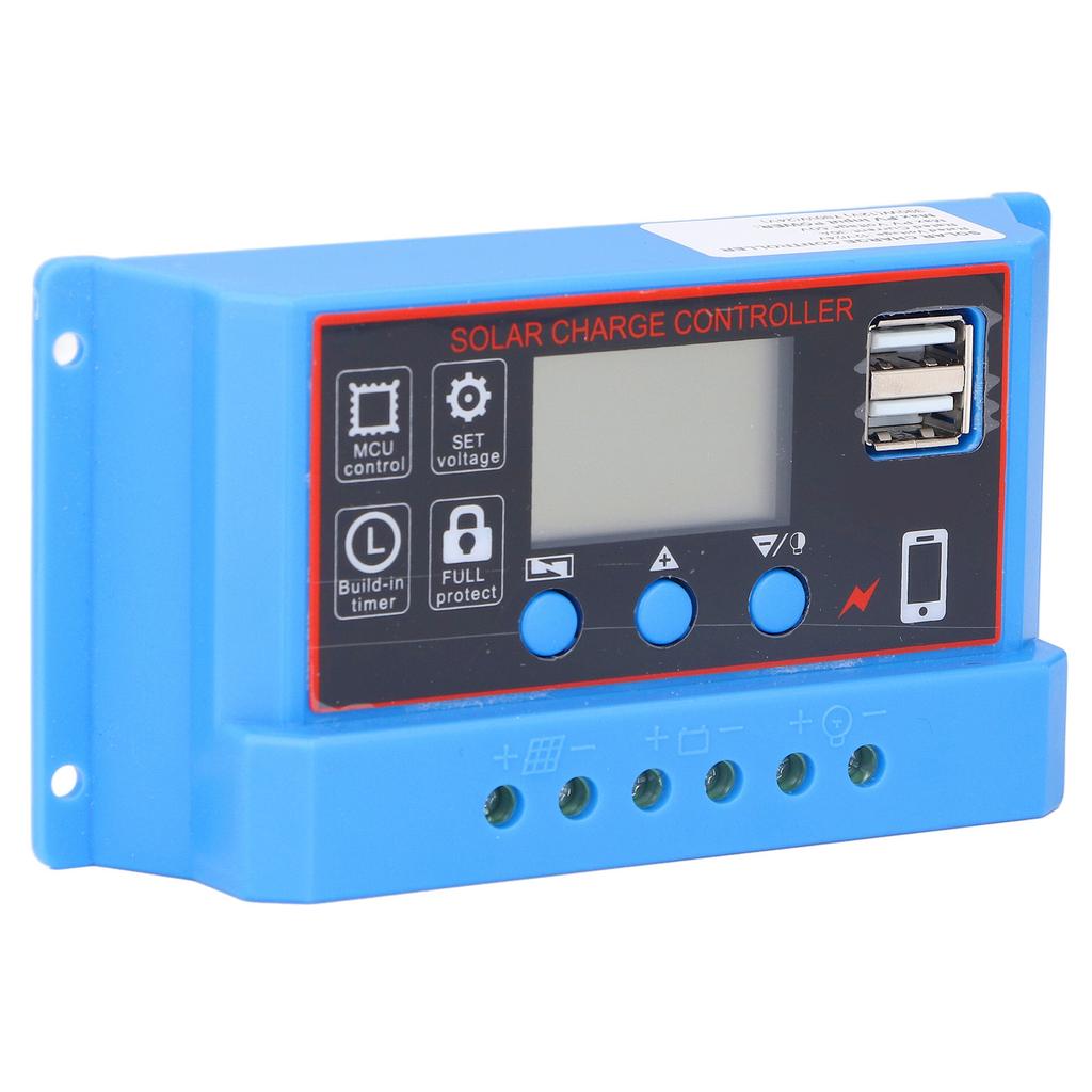 Solar Panel Charge Controller LCD Display PWM Photovoltaic Charging Regulator 12V 24V30A