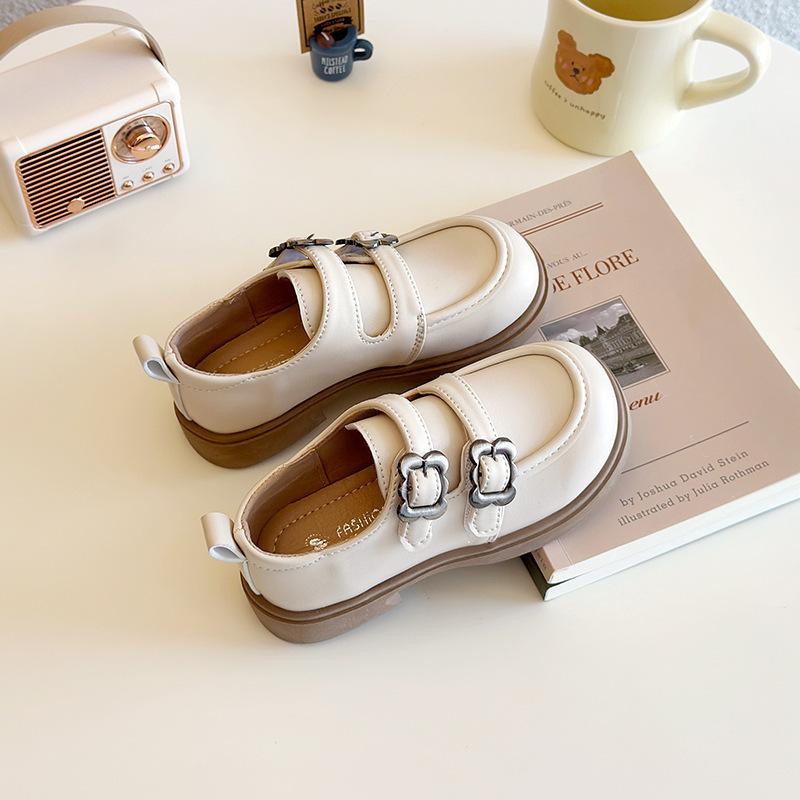 

Girls leather shoes, princess shoes, new spring children s shoes, black little girl s single shoes, British style loafers 30Inner Length18.4cm бежевий