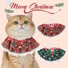 Christmas Plaid Scarf with Bowtie for Pets Dog Cat Neck Warmer with Lace Trim And Pendant Holiday Pet Accessory