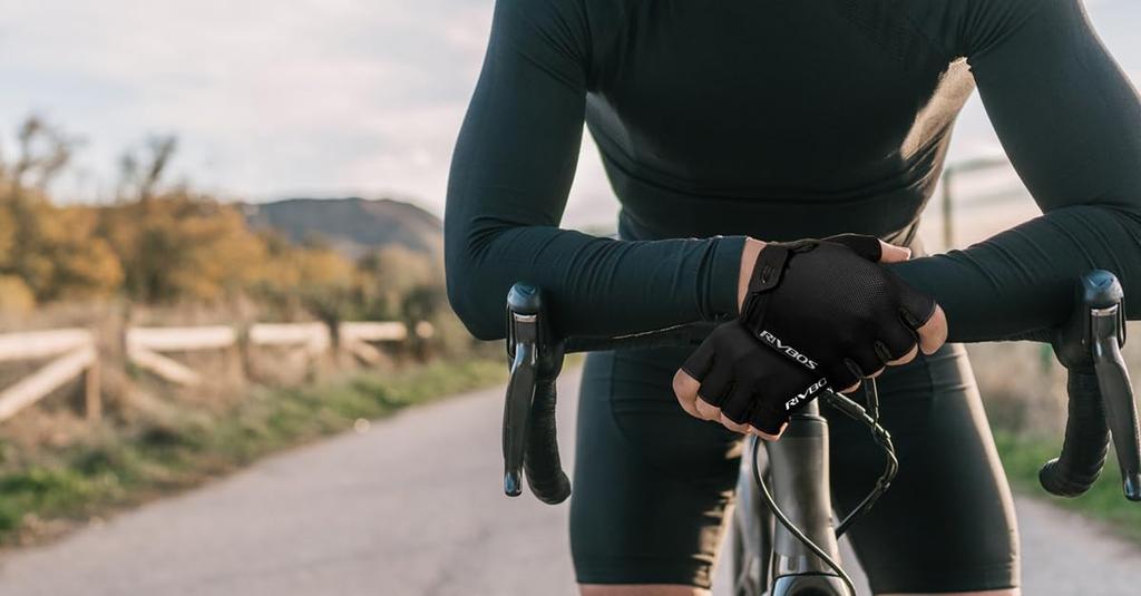 RIVBOS Cycling for and Road 3D Fingerless Design with Abrasion Summer CHG001 Gloves, Cycling, Bicycles, Bikes, Gel-Filled Gel, Resistant, Stretchable,