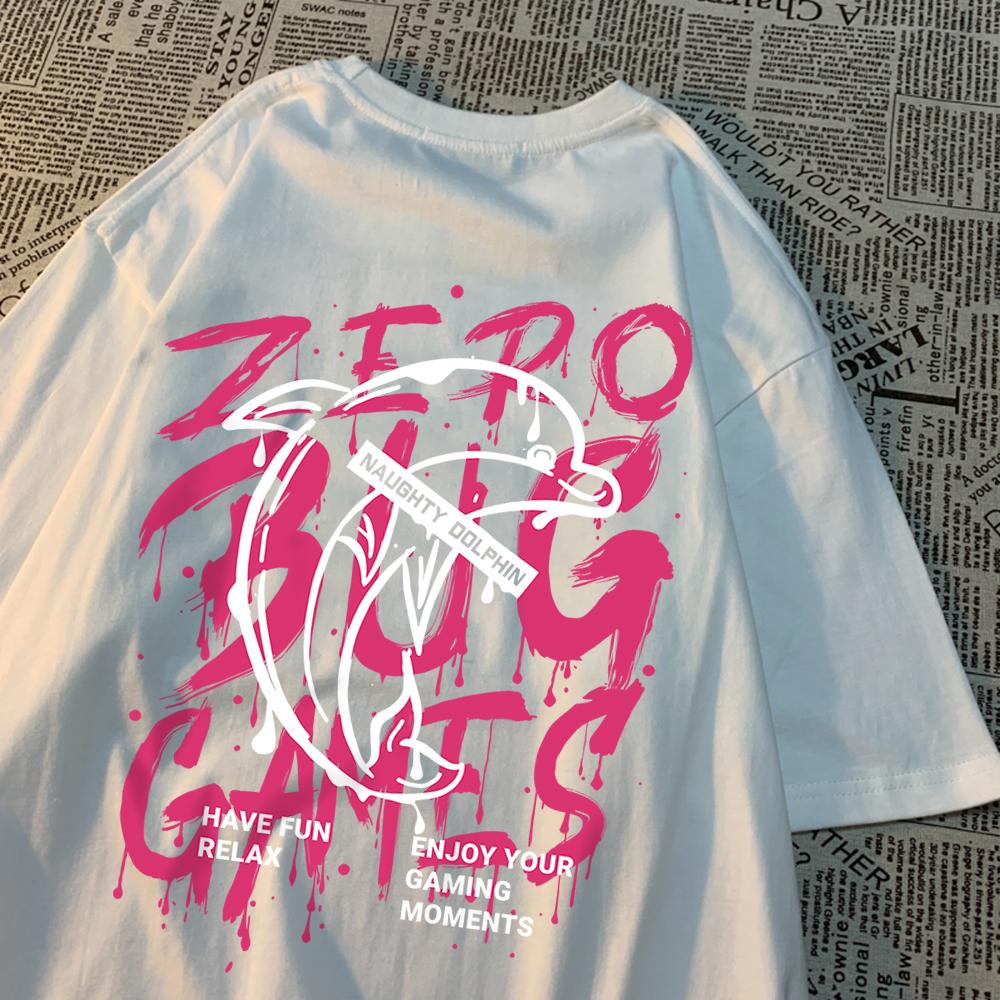 Habe Fun Relax Zero Bug Games Men Women T-Shirt Crewneck Loose T Shirts Summer Fashion Cotton Tee Clothes Couple Casual Tees