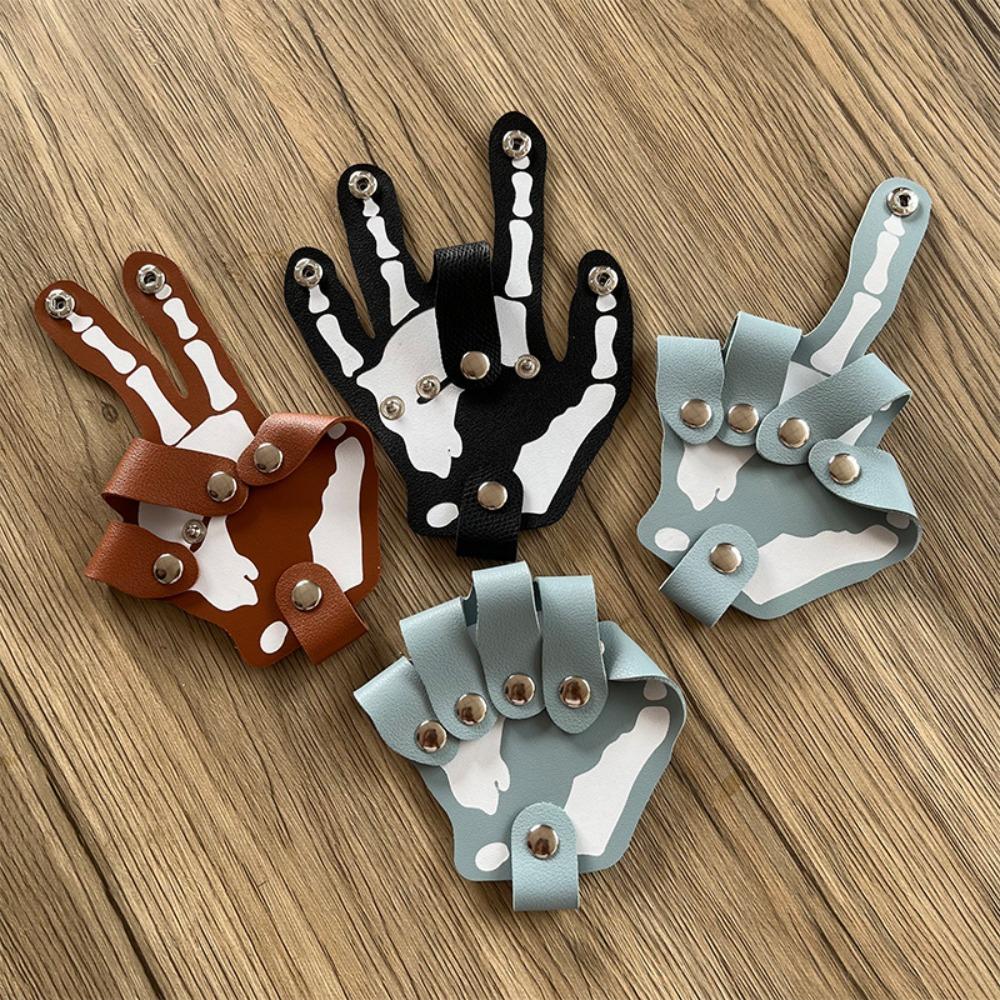 Punk Hand Keychain Holder PU Leather Hand Bone Key Bag Pendant  Backpack Decor