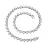 45CM New Hip Hop Tennis Chain Bracelet Necklace Shiny Heart Rhinestone CZ Fashion Rock Party Jewelry