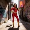 Shazam Fury Of The Gods Cosplay Costume For Women With Spandex Suit For Halloween Role Play