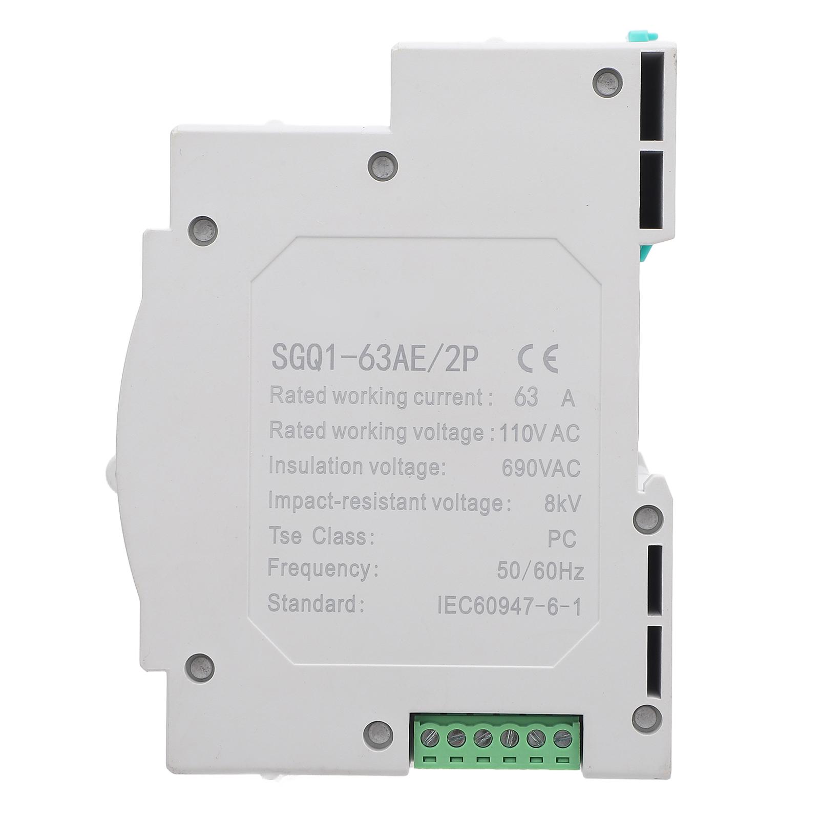 

Подвійне живлення Автоматичний перемикач SGQ163AE 2P 63A Перемикач генератора 110В