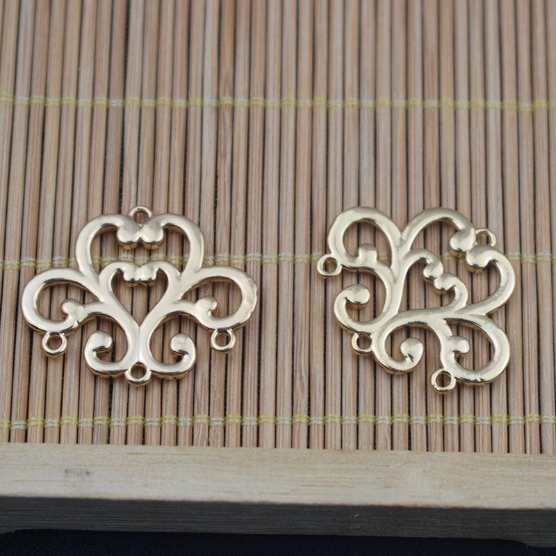 Color-Preserving KC Gold Copper Water Drop Crown Lantern Bell Flower Jewelry Piece