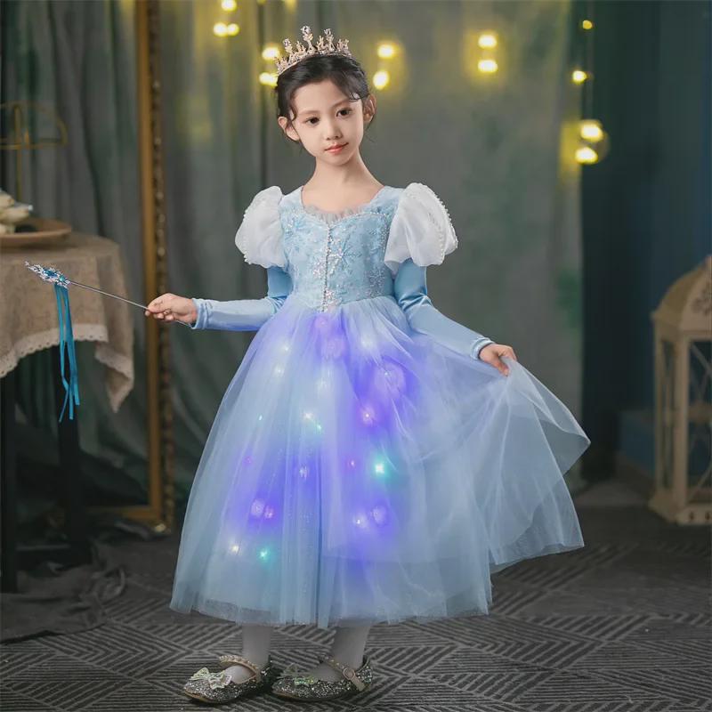New Girls' Luminous Aisha Princess Dress – Spring/Autumn & Christmas Performance Skirt