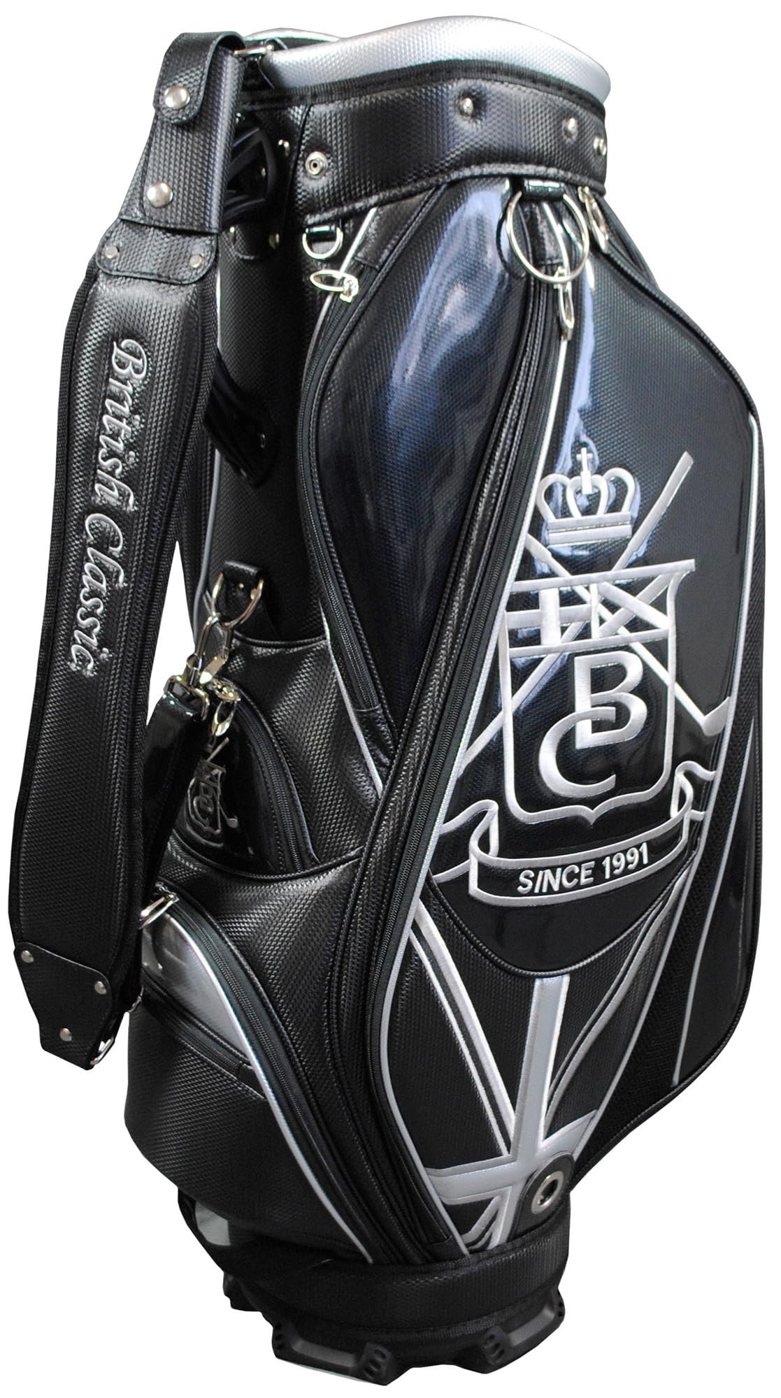 

LEZAX British Classic Type Caddy Bag Black x Silver 9.5 BCCB-3460