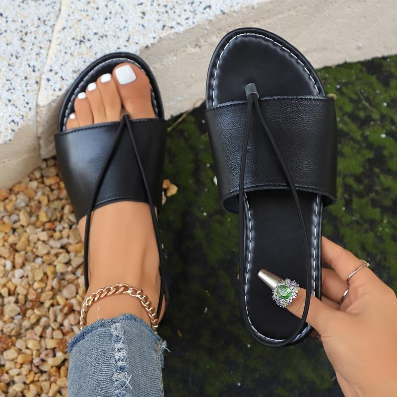 Lightweight Flat Shoes Women's Plus-size Retro Beach Flip-flops