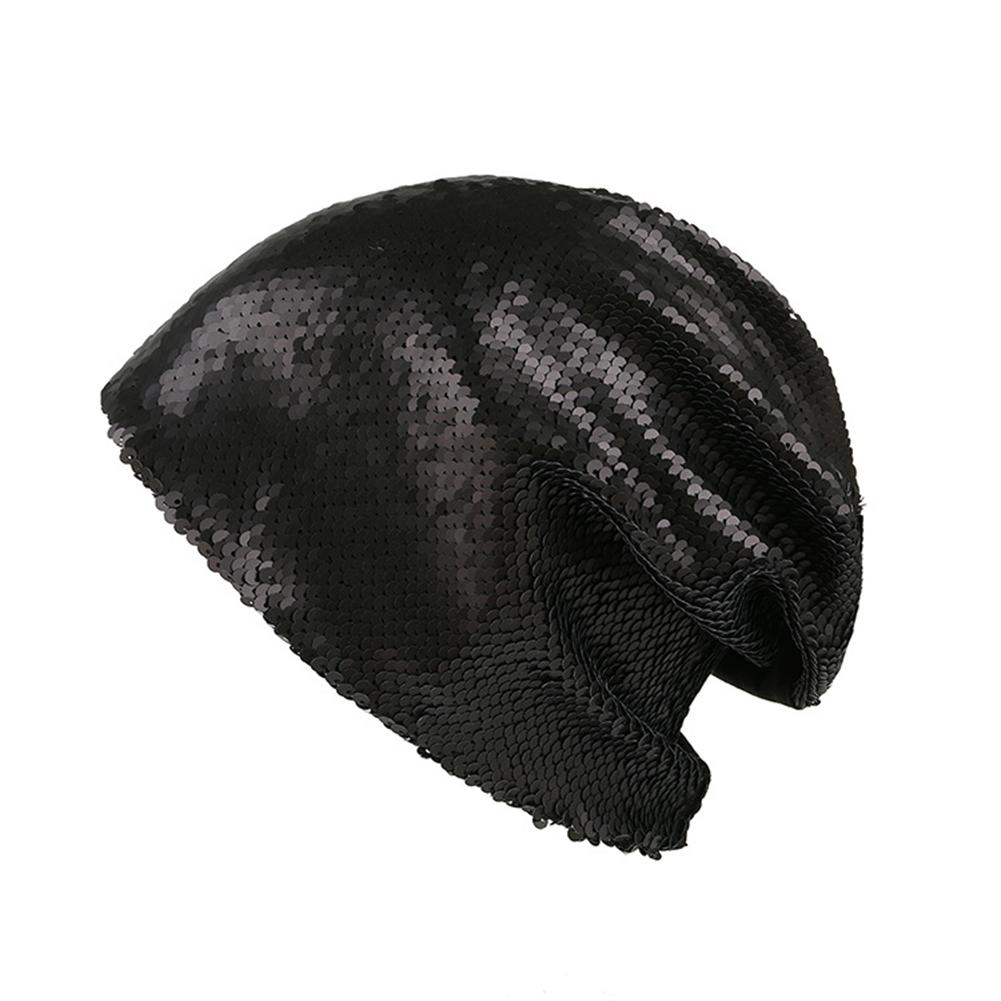Unisex Fashion All-match Shimmer Reversible Sequin Cap Outdoor Warm Headgear