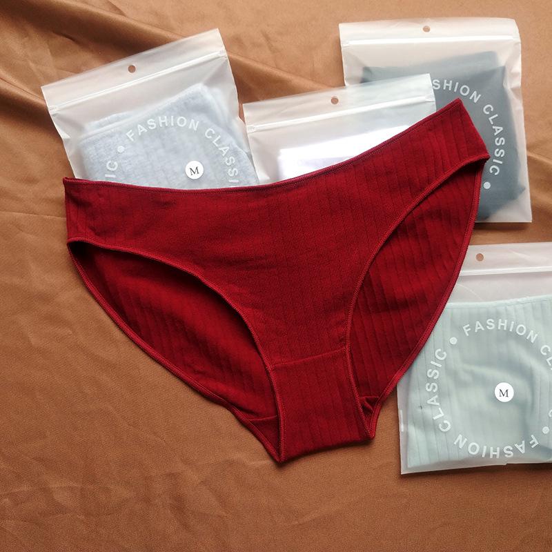 Pure Cotton Low-Waist Breathable Women's Panties - Plus Size & High-Elastic Knit