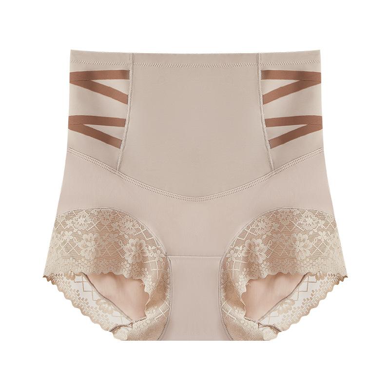 Ladies Spring and Autumn Lace Side High Waist Belly Lift Hip Flat Angle Briefs