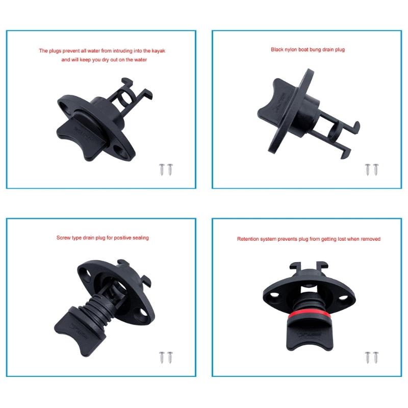 Marine Drain Plugs Nylon Waterproof Seal Corrosion Resistant Boats Drainage Bung Easy to Install Marine Drain Plugs