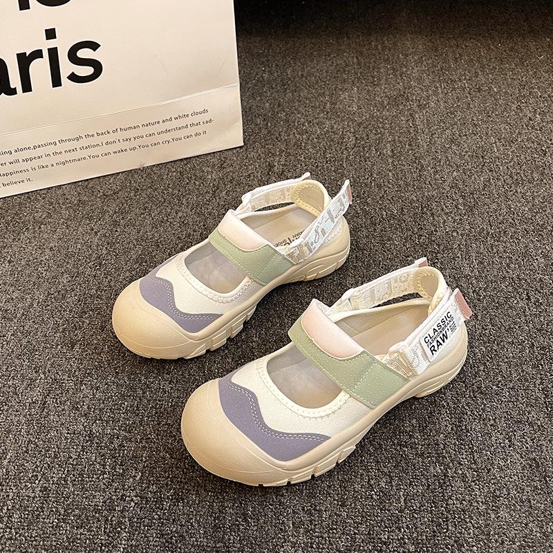 

Milk Huhu puff shoes women s spring new breathable little white shoes versatile indoor shoes soft-soled sports sandals 40 розовый