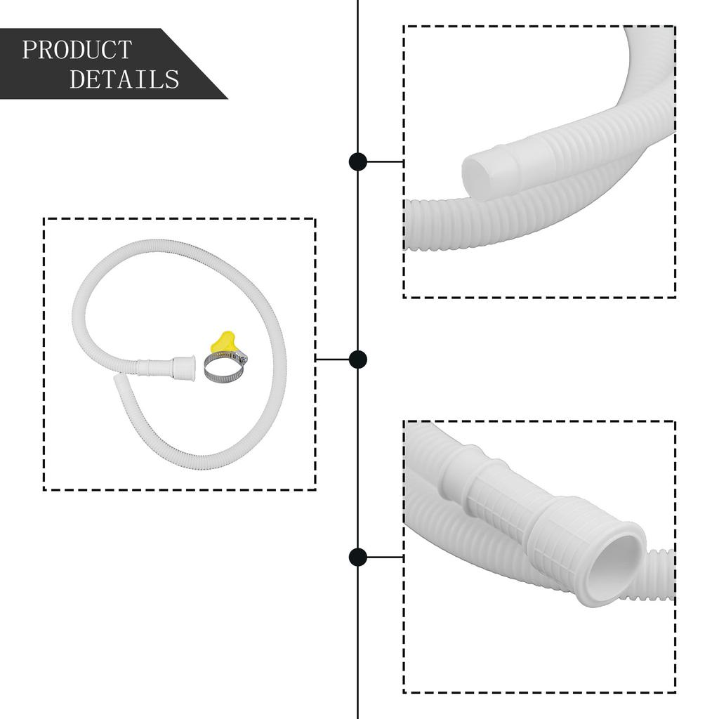 1-3M Washing Machine Water Pipe Hose Air Conditioning Drainage Hose Waste Hose Extension Pipe With Hose Clamps