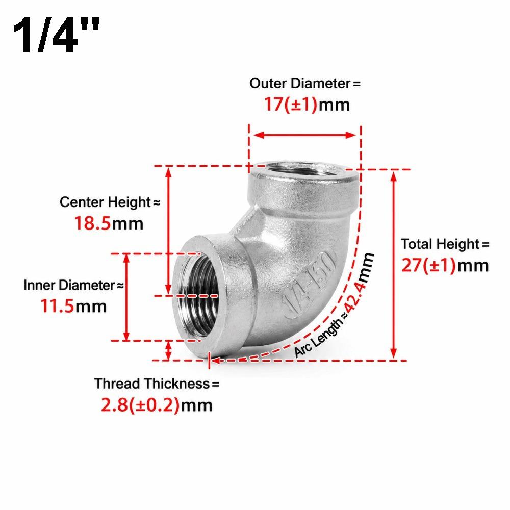 Durable 304 Stainless Steel Elbow Fittings 90 Degree BSPT Female Pipe Fittings 1/8" 1/4" 3/8" 1/2" 3/4" 1" NPT Fittings