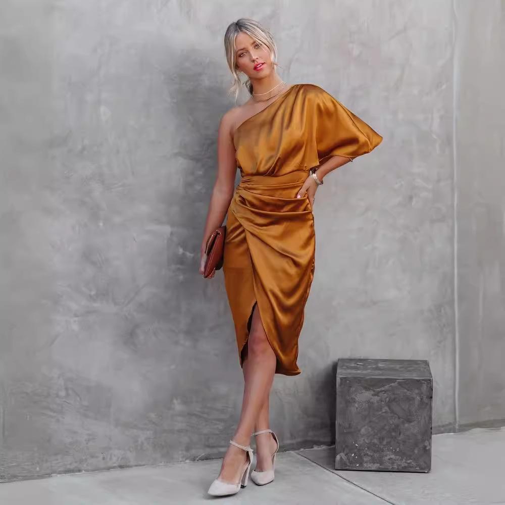 2021 Sexy One-Shoulder Irregular Evening Dress for Women