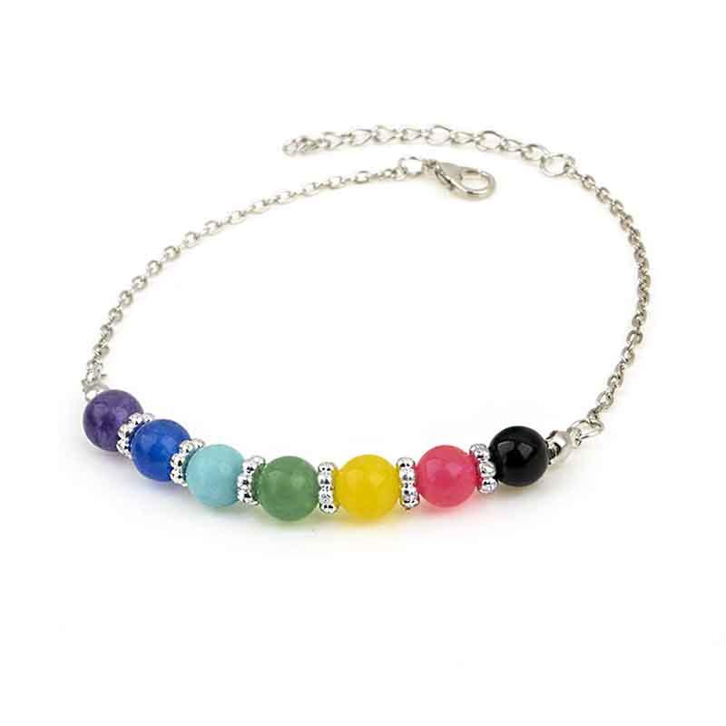 Versatile Fashion Stone Beach Boho Ankle Barefoots Bead Foot Bracelet Amethyst Chain