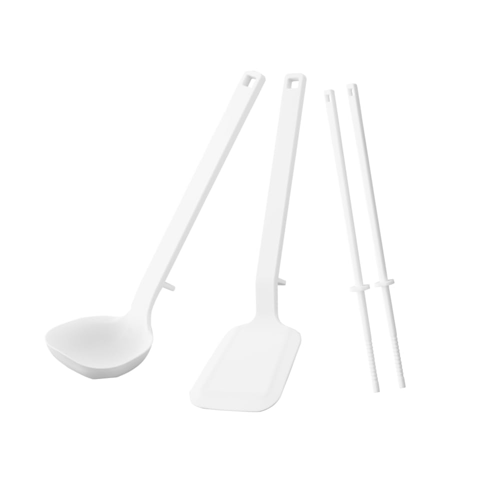 Yamazaki Silicone Kitchen Tools Chopsticks Tower S Size Basic Kitchen White - Ladle, Spatula, - Series, (3-piece set) - Tools,