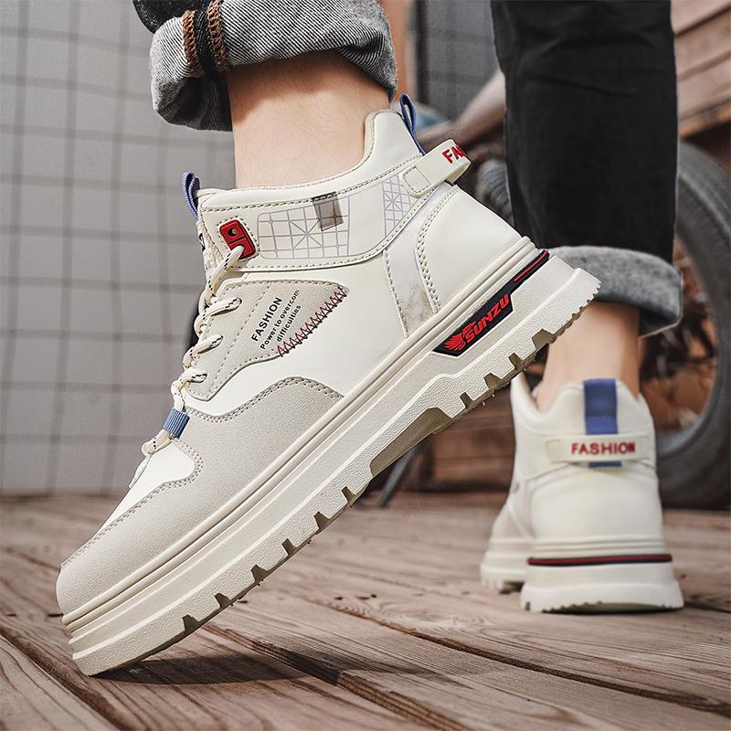 Neue Herren Klassische Herbst- und Wintermode High-Top Dicke Sohle Skateboard-Schuhe Bequeme Weiche Sohle Basketball Sneaker