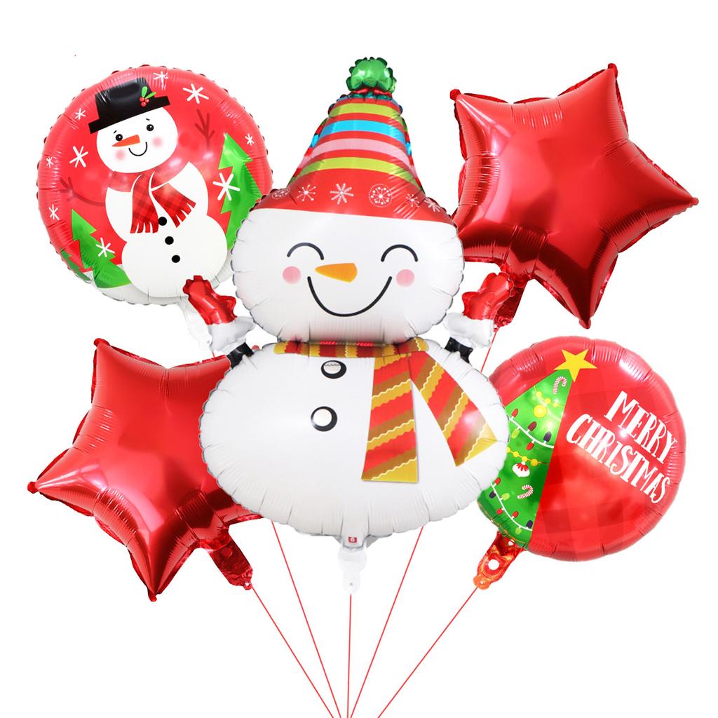 Christmas Balloon Set Christmas Tree Old Man Gingerbread Man Snowman Aluminum Film Balloon Cloth Venue Decoration