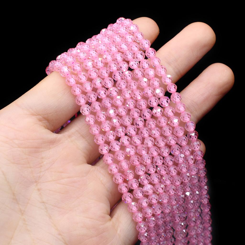 Natural Stone Faceted Beads Zircon Small Beads 4 MM Charms For Jewelry Making DIY Necklace Bracelet Earrings Accessory