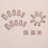 24x Glittering Acrylic Nail French Tip False Nail Simple Press On Nail Medium Square Full Cover Stick On Nail