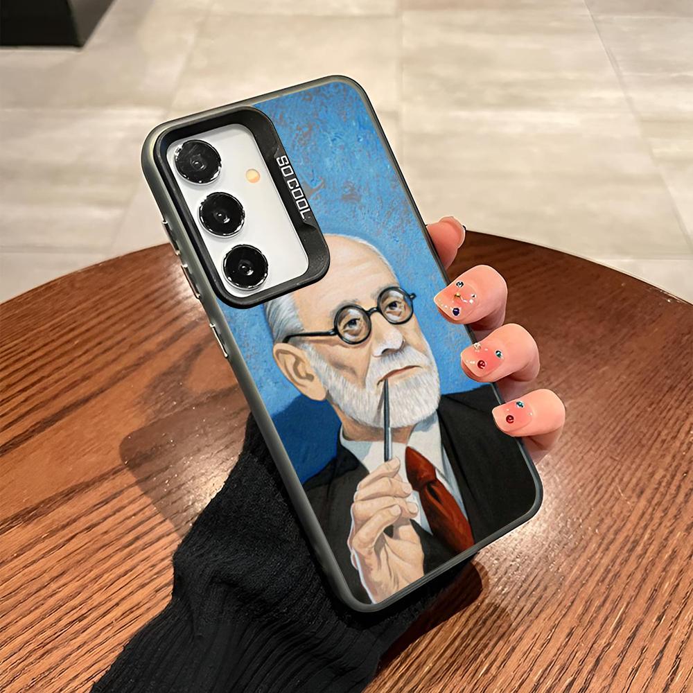 Sigmund Psychoanalysis Freud Phone Case For Samsung Galaxy S25 S24 S23 S22 S21 S20 Note20 Ultra Plus Fe Colored Silver Cover