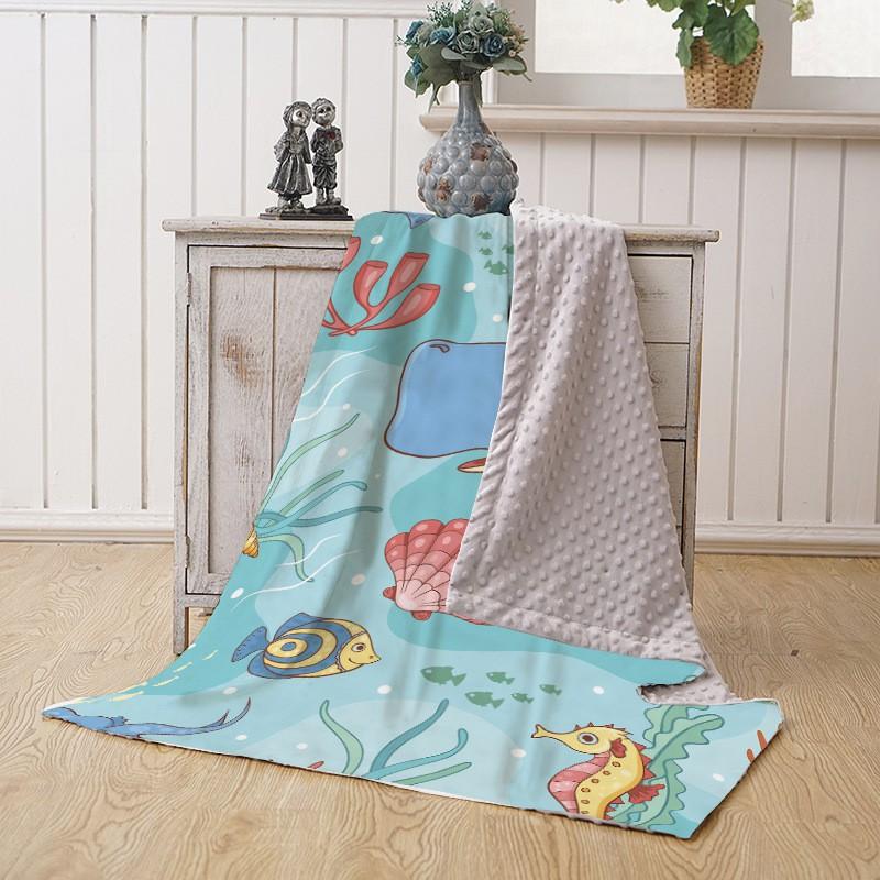 Soft Double-Layer Baby Blanket A-Grade Digital Print Cotton Feel Toddler Comfort Infants 1-3 Years