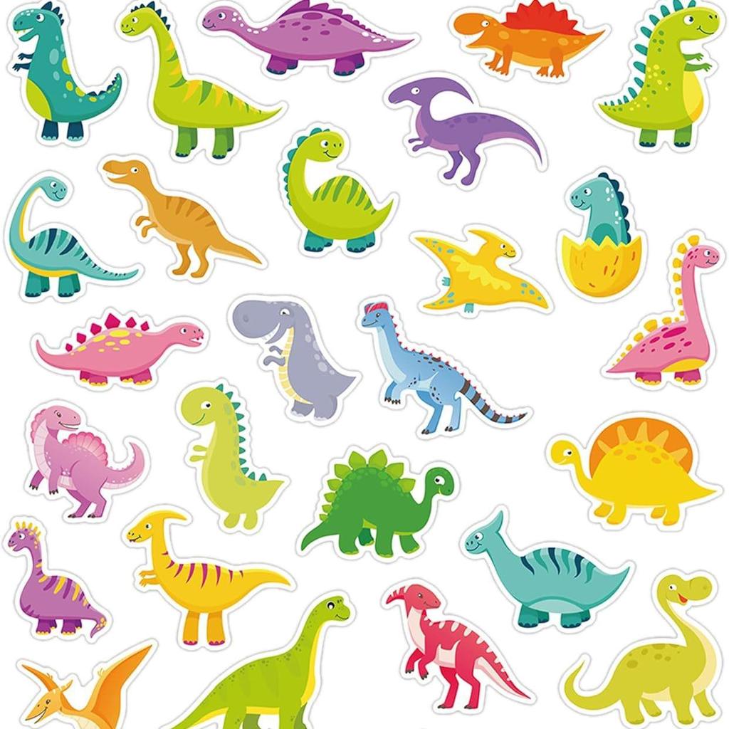 Creative Dinosaur Cartoon Animal Face Stickers for Kids - Early Education Puzzle Fun