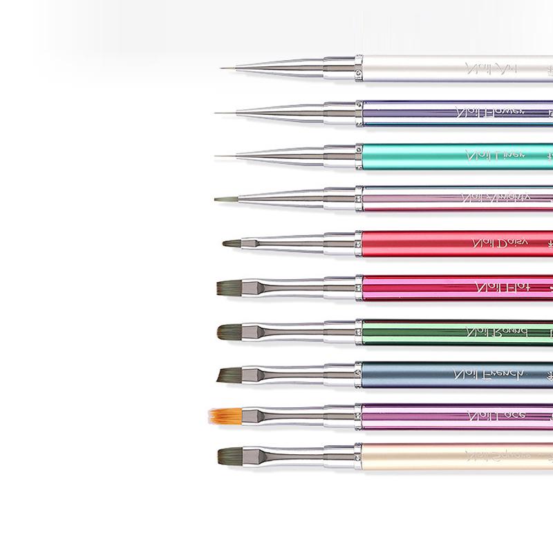 Nail Uv Gel Nail Brush Liner Diy Painting Pen Manicure Metal Drawing Brush For Nail Art Design Nails Tip Display Painting Tool