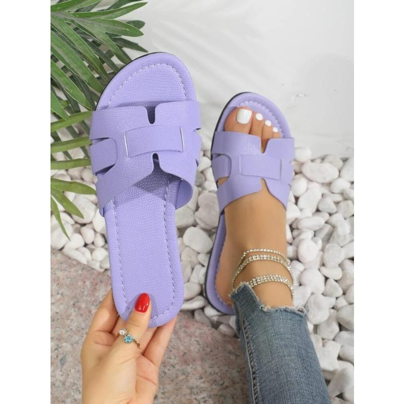 Große flache Sandalen für den Sommer, verschleißfeste Hausschuhe, bonbonfarbene Hausschuhe