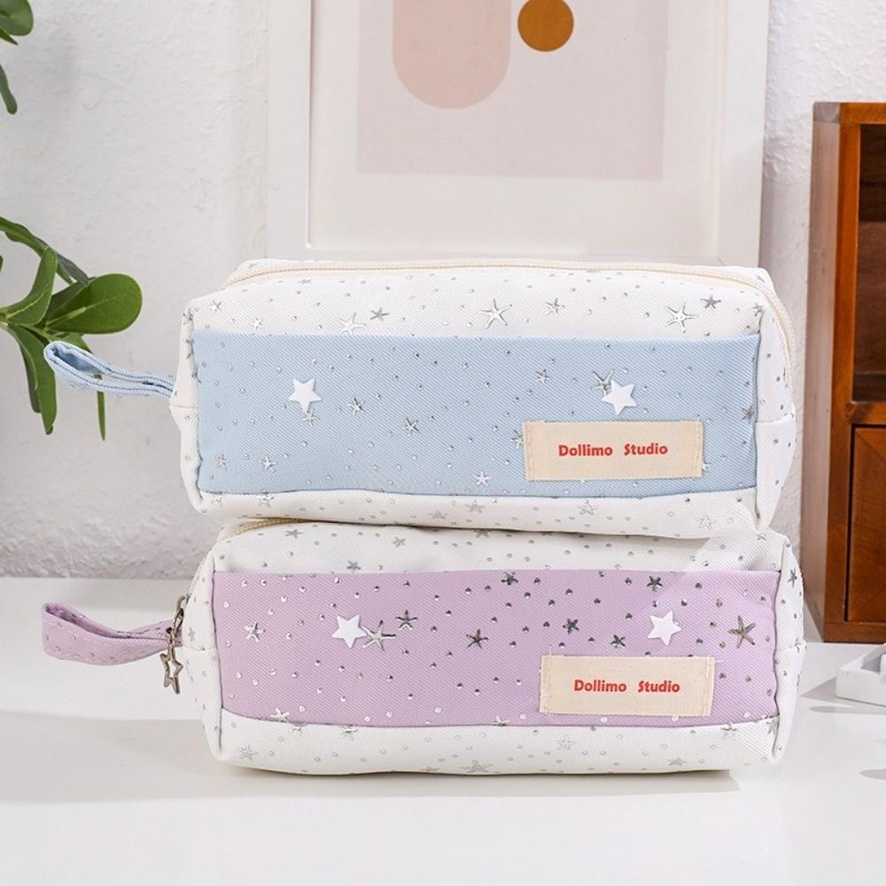 Large Capacity Pencil Case Canvas Stationery Storage Bag Cute Pen Pouch
