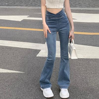 Calça Jeans Feminina Skinny Bottom Calça Reta Cintura Alta Stretch Calça Flare