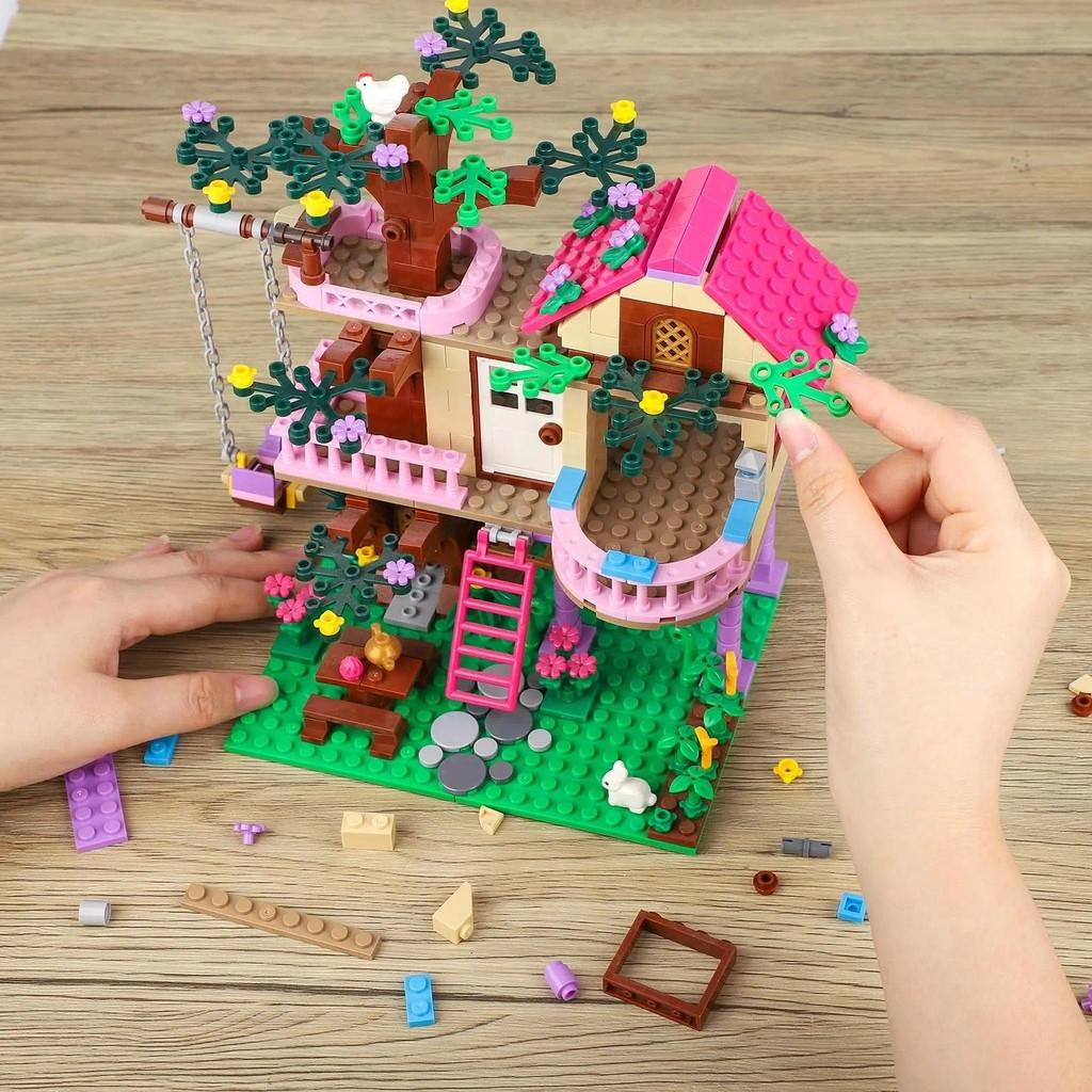 504pcs Friends City Tree House Summer Holiday Villa Castle Building Blocks Sets Garden DIY Toys for Kids Girl Birthday Gift