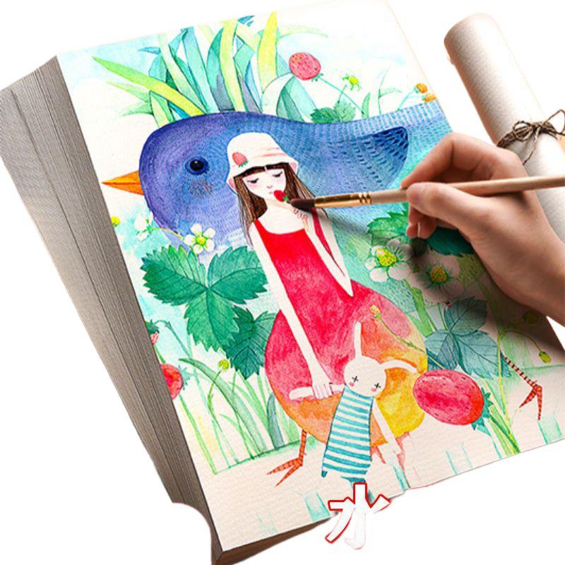 16K Watercolor Paper: 180g Ink-Friendly, Easy-Bleed Surface for Beginner Art & Painting, 8K Drawing Sheets.