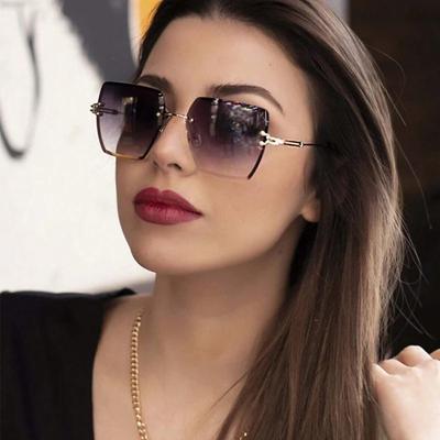 Módne štvorcové slnečné okuliare Dámske Značkové Dizajnové Gradientné Veľký Rám Slnečné Okuliare Ženské Tienidlo Retro Vintage