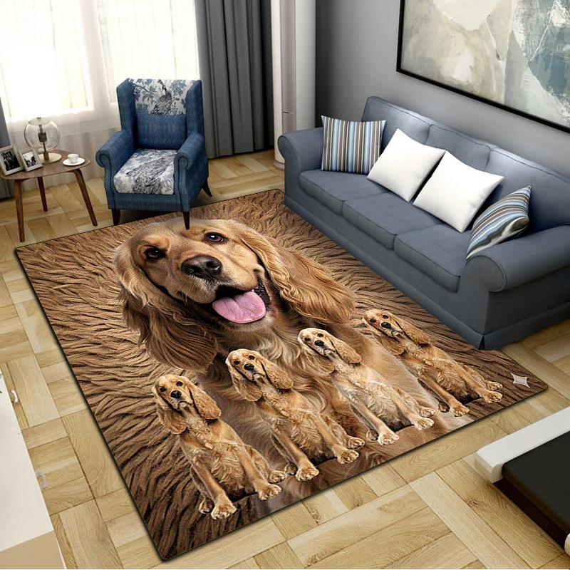 American Cocker Spaniel Carpet Rug for Living Room Bedroom Home Sofa Decoration,Kids Play Non-slip Floor Mat