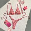 2025 European & American Floral Lace-Up Bikini Swimsuit: Sexy Split Beachwear