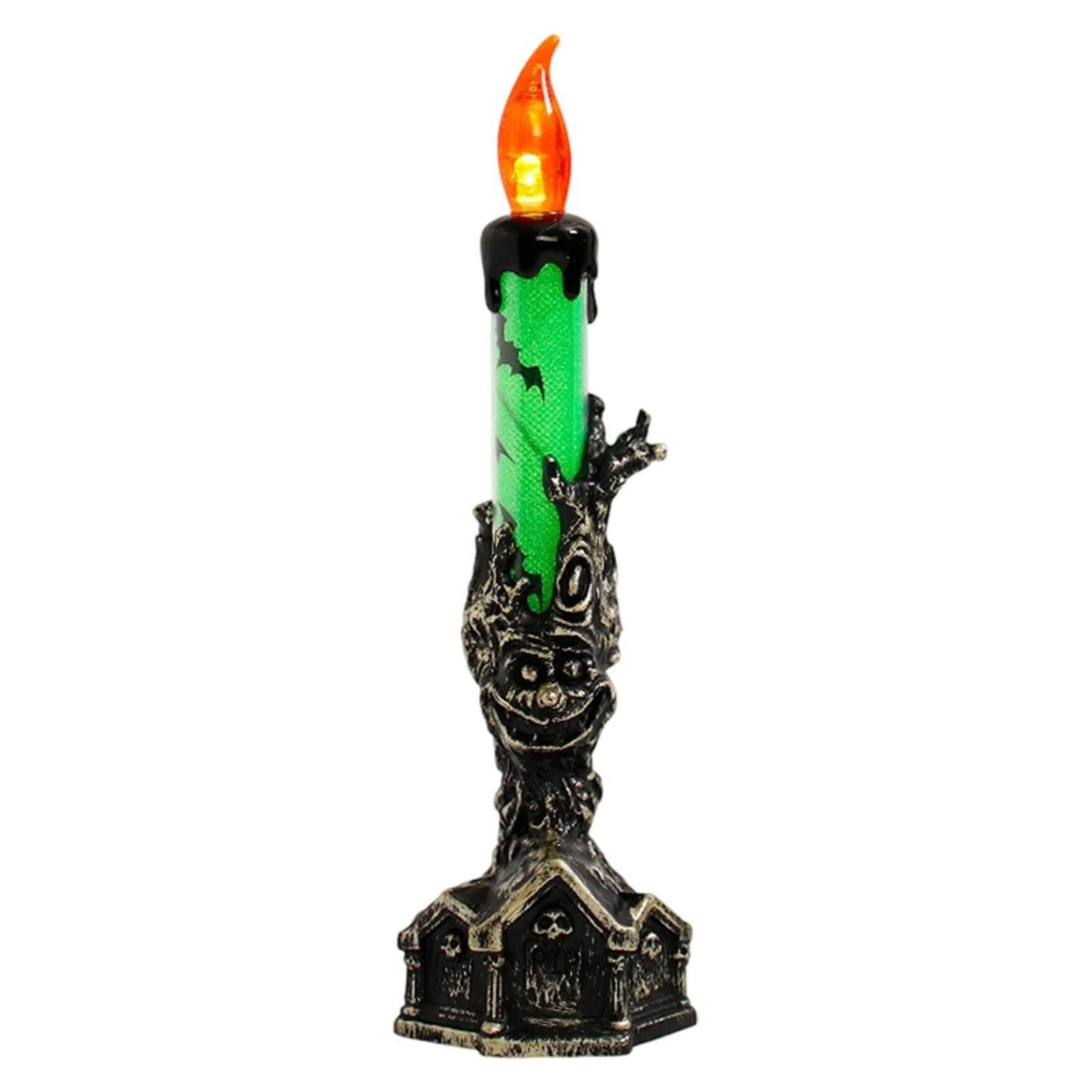 

Черные конусные беспламенные свечи на батарейках, светодиодные свечи в подсвечнике с держателем и 3D пламенем One Size зелёный