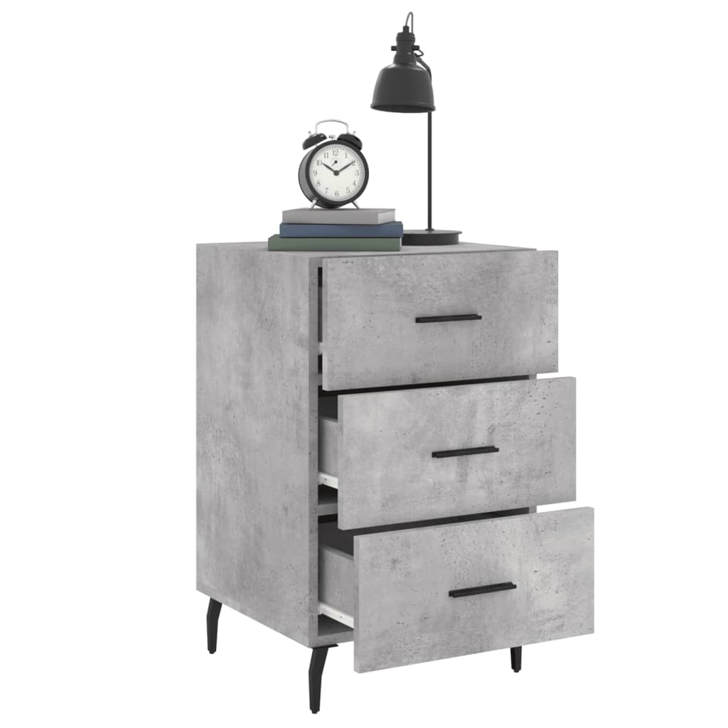 Nightstand, Concrete Gray, 40X40X66 Cm