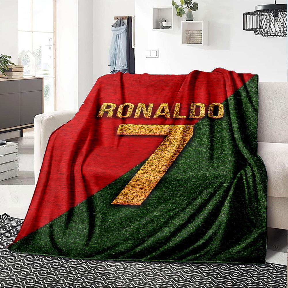 Ronaldo Seven Jersey Flannel Blanket Super Soft Warm Cozy Blanket for Sofa Bed Office Travel All‑Season Home Decor Gift