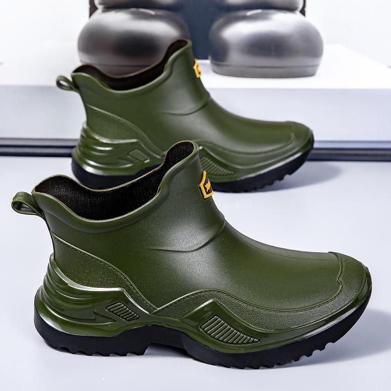 Men's Waterproof Work Rain Boots for Fishing Gardening Car Wash Indoor Kitchen Rubber Shoes Durable Comfortable