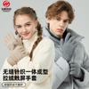 Autumn and Winter Knitted Gloves Women's Cold-proof Velvet Outdoor Warm Student Five-finger Cycling Touch Screen Solid Color Wool Gloves