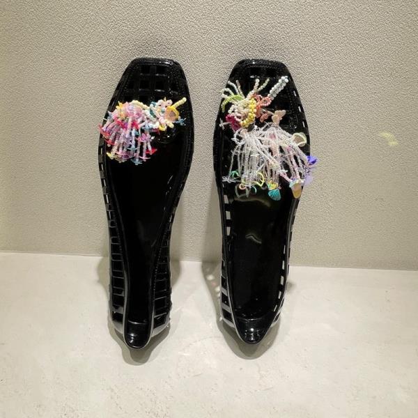 Fashion Shoes Woman Flats Shallow Mouth Transparent Mixed Colors Casual Female Sneakers Square Toe Dress New Lace-Up Floral Solid Leisur