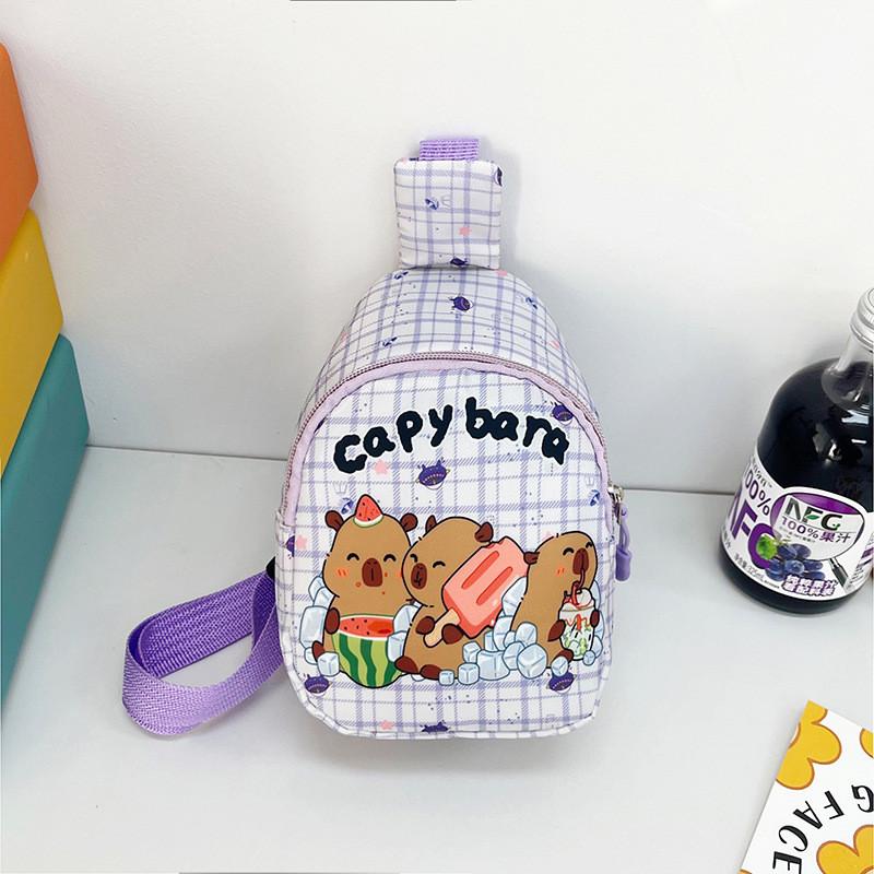 Adorable Trendy And Kids Chest Bag Colorful Cartoon Nylon Backpack For School Play And